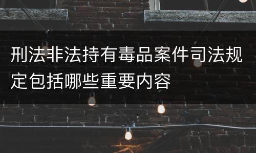 刑法非法持有毒品案件司法规定包括哪些重要内容