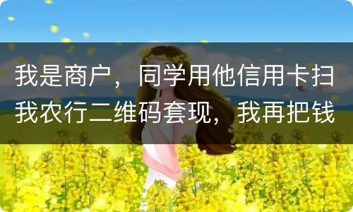 我是商户，同学用他信用卡扫我农行二维码套现，我再把钱转账给他，违法吗