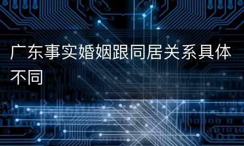 广东事实婚姻跟同居关系具体不同