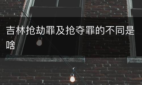吉林抢劫罪及抢夺罪的不同是啥