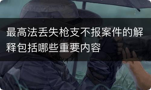 最高法丢失枪支不报案件的解释包括哪些重要内容