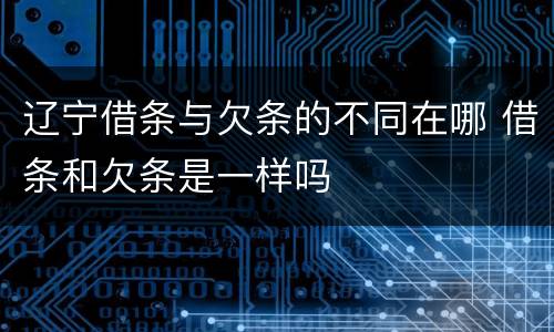 辽宁借条与欠条的不同在哪 借条和欠条是一样吗