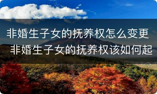 非婚生子女的抚养权怎么变更 非婚生子女的抚养权该如何起诉