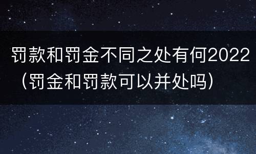 罚款和罚金不同之处有何2022（罚金和罚款可以并处吗）