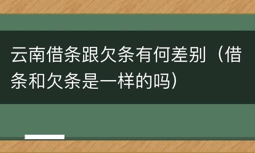 云南借条跟欠条有何差别（借条和欠条是一样的吗）