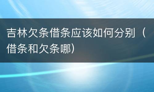 吉林欠条借条应该如何分别（借条和欠条哪）