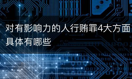 对有影响力的人行贿罪4大方面具体有哪些