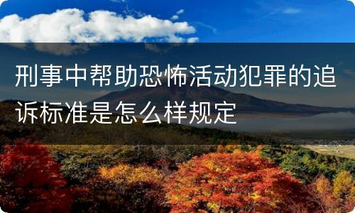 刑事中帮助恐怖活动犯罪的追诉标准是怎么样规定