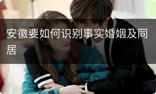 安徽要如何识别事实婚姻及同居