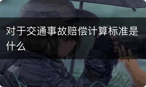 对于交通事故赔偿计算标准是什么