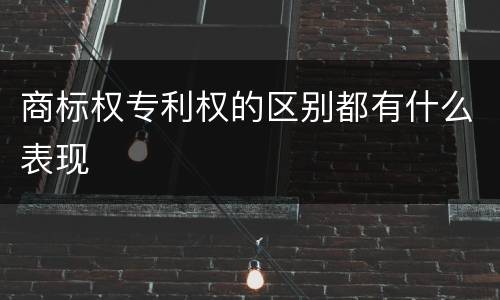 商标权专利权的区别都有什么表现