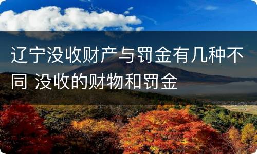 辽宁没收财产与罚金有几种不同 没收的财物和罚金