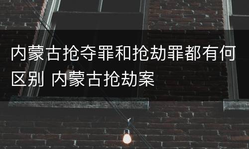 内蒙古抢夺罪和抢劫罪都有何区别 内蒙古抢劫案