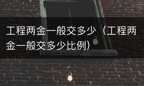 工程两金一般交多少（工程两金一般交多少比例）