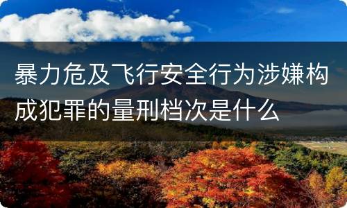 暴力危及飞行安全行为涉嫌构成犯罪的量刑档次是什么