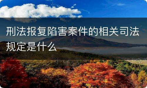 刑法报复陷害案件的相关司法规定是什么