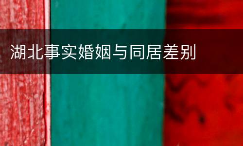 湖北事实婚姻与同居差别