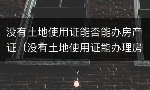 没有土地使用证能否能办房产证（没有土地使用证能办理房产证吗）