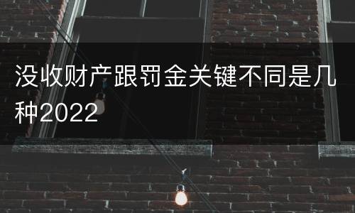 没收财产跟罚金关键不同是几种2022