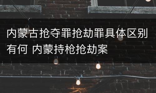 内蒙古抢夺罪抢劫罪具体区别有何 内蒙持枪抢劫案