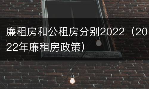 廉租房和公租房分别2022（2022年廉租房政策）