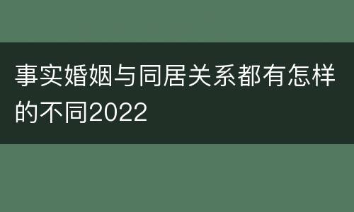 事实婚姻与同居关系都有怎样的不同2022