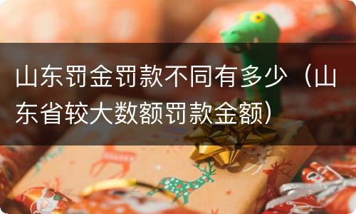 山东罚金罚款不同有多少（山东省较大数额罚款金额）