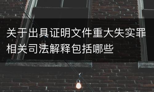 关于出具证明文件重大失实罪相关司法解释包括哪些