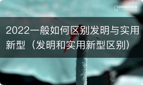 2022一般如何区别发明与实用新型（发明和实用新型区别）