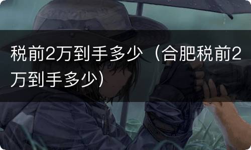 税前2万到手多少（合肥税前2万到手多少）