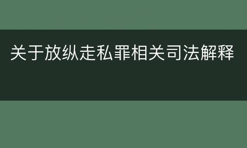关于放纵走私罪相关司法解释