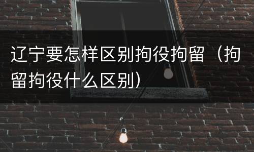 辽宁要怎样区别拘役拘留（拘留拘役什么区别）