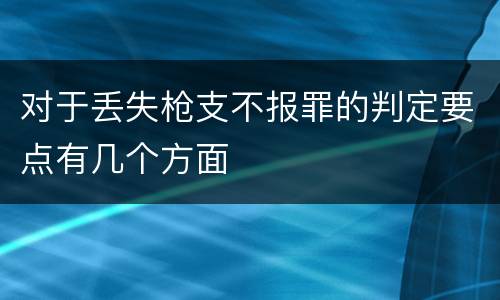 对于丢失枪支不报罪的判定要点有几个方面