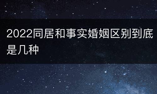 2022同居和事实婚姻区别到底是几种