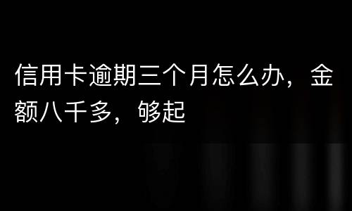 信用卡逾期三个月怎么办，金额八千多，够起