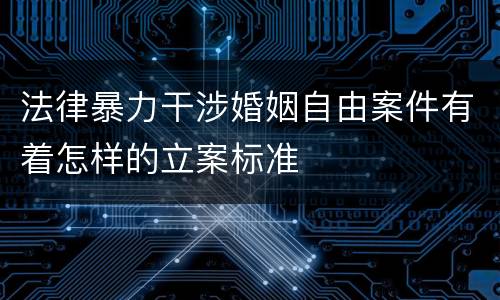 法律暴力干涉婚姻自由案件有着怎样的立案标准