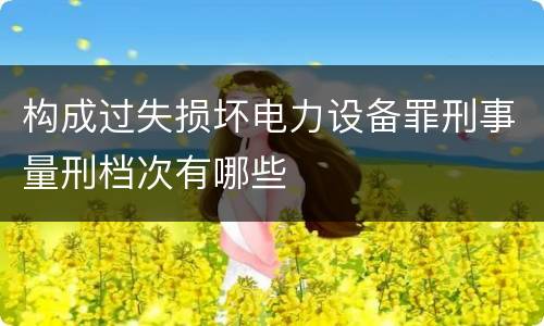 构成过失损坏电力设备罪刑事量刑档次有哪些