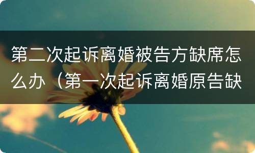 第二次起诉离婚被告方缺席怎么办（第一次起诉离婚原告缺席怎么判）