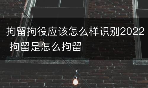拘留拘役应该怎么样识别2022 拘留是怎么拘留