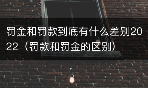罚金和罚款到底有什么差别2022（罚款和罚金的区别）