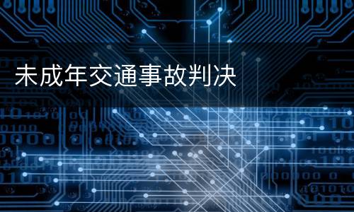 未成年交通事故判决