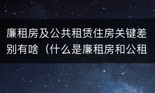 廉租房及公共租赁住房关键差别有啥（什么是廉租房和公租房两个有什么特点）
