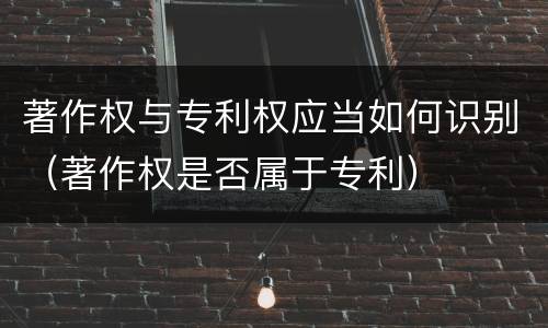 著作权与专利权应当如何识别（著作权是否属于专利）