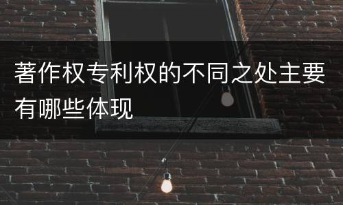 著作权专利权的不同之处主要有哪些体现