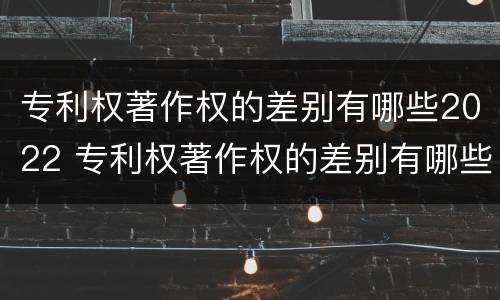 专利权著作权的差别有哪些2022 专利权著作权的差别有哪些2022年
