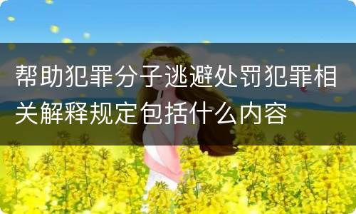 帮助犯罪分子逃避处罚犯罪相关解释规定包括什么内容