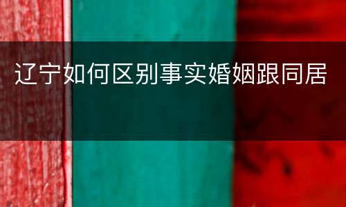 辽宁如何区别事实婚姻跟同居