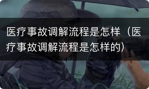 医疗事故调解流程是怎样(医疗事故调解流程是怎样的)