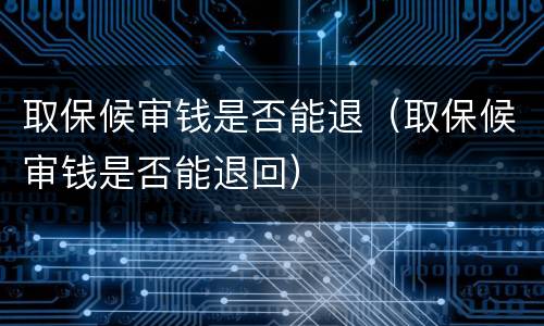 取保候审钱是否能退（取保候审钱是否能退回）