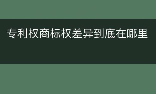 专利权商标权差异到底在哪里